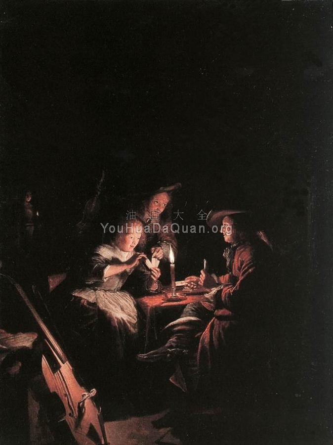 Cardplayers at Candlelight - 格里特·道